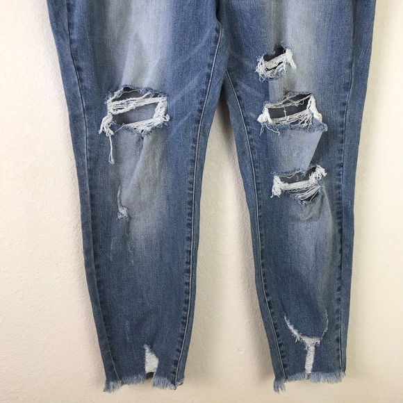 NWT KanCan Lori Mid Rise Ankle Distressed Raw Hem Skinny Jeans Plus Size 3XL/20W - Picture 7 of 15